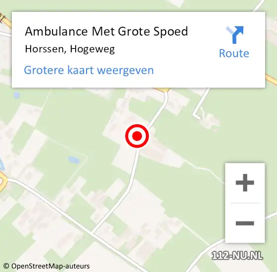Locatie op kaart van de 112 melding: Ambulance Met Grote Spoed Naar Horssen, Hogeweg op 31 augustus 2021 07:54