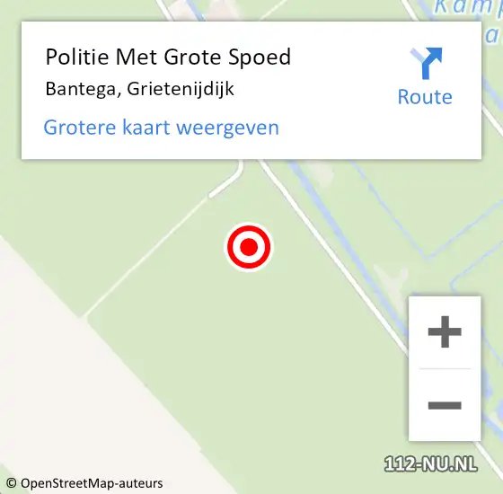Locatie op kaart van de 112 melding: Politie Met Grote Spoed Naar Bantega, Grietenijdijk op 31 augustus 2021 11:51