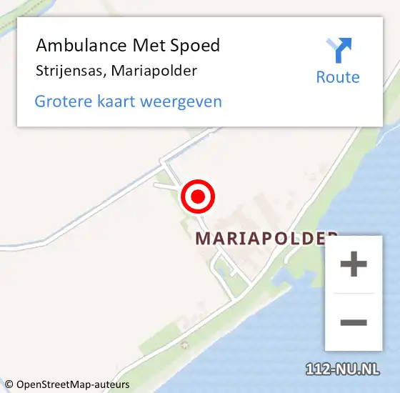 Locatie op kaart van de 112 melding: Ambulance Met Spoed Naar Strijensas, Mariapolder op 31 augustus 2021 12:14