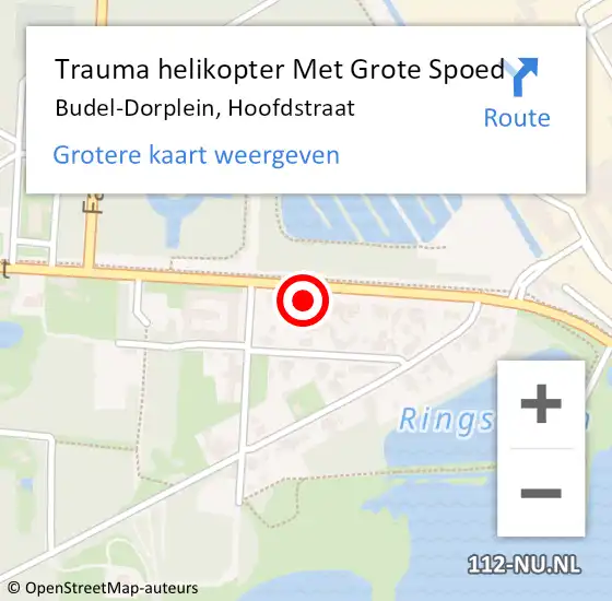 Locatie op kaart van de 112 melding: Trauma helikopter Met Grote Spoed Naar Budel-Dorplein, Hoofdstraat op 31 augustus 2021 13:15