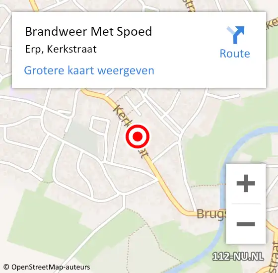 Locatie op kaart van de 112 melding: Brandweer Met Spoed Naar Erp, Kerkstraat op 31 augustus 2021 20:38