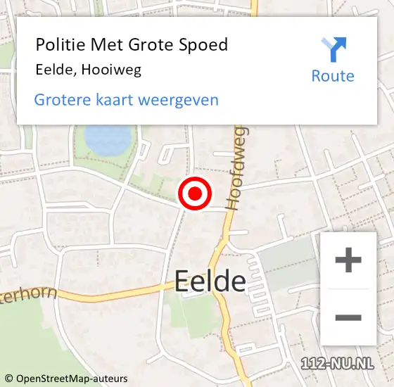 Locatie op kaart van de 112 melding: Politie Met Grote Spoed Naar Eelde, Hooiweg op 1 september 2021 00:38