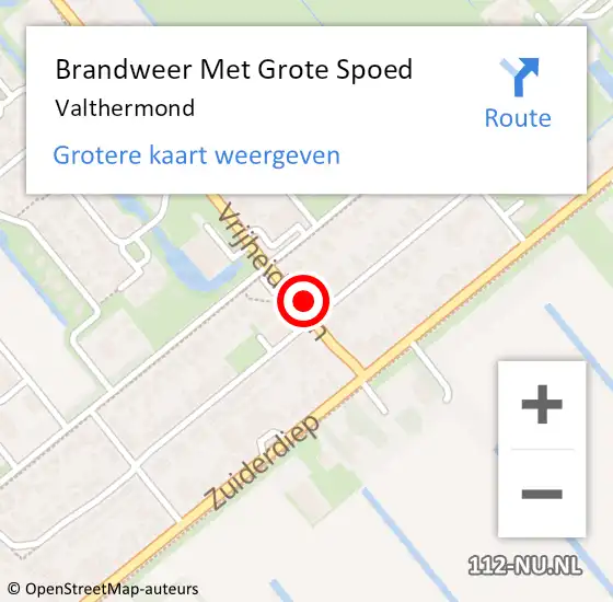 Locatie op kaart van de 112 melding: Brandweer Met Grote Spoed Naar Valthermond op 1 september 2021 10:01