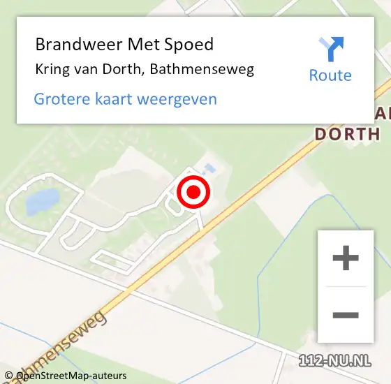 Locatie op kaart van de 112 melding: Brandweer Met Spoed Naar Kring van Dorth, Bathmenseweg op 21 juni 2014 13:44
