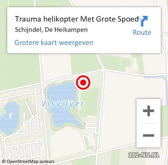 Locatie op kaart van de 112 melding: Trauma helikopter Met Grote Spoed Naar Schijndel, De Heikampen op 1 september 2021 13:10
