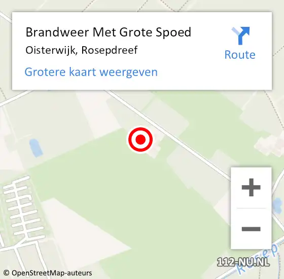 Locatie op kaart van de 112 melding: Brandweer Met Grote Spoed Naar Oisterwijk, Rosepdreef op 1 september 2021 15:12