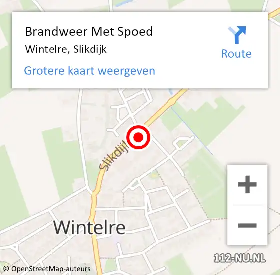 Locatie op kaart van de 112 melding: Brandweer Met Spoed Naar Wintelre, Slikdijk op 2 september 2021 09:15