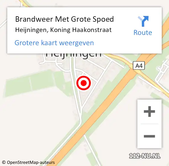 Locatie op kaart van de 112 melding: Brandweer Met Grote Spoed Naar Heijningen, Koning Haakonstraat op 2 september 2021 13:27