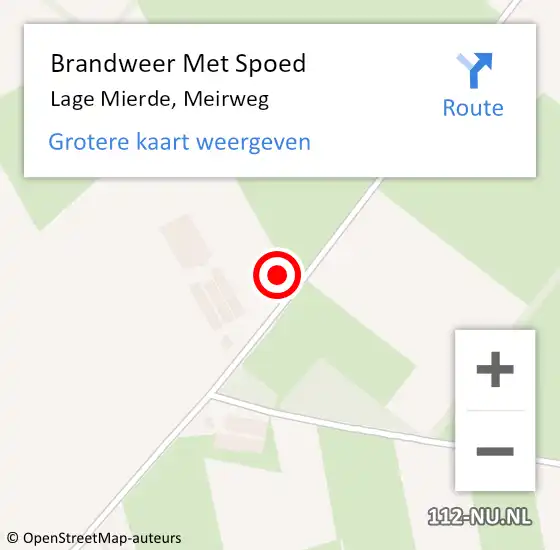 Locatie op kaart van de 112 melding: Brandweer Met Spoed Naar Lage Mierde, Meirweg op 2 september 2021 13:39