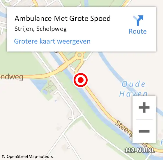 Locatie op kaart van de 112 melding: Ambulance Met Grote Spoed Naar Strijen, Schelpweg op 2 september 2021 14:43