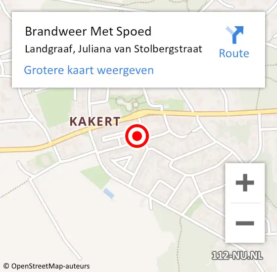 Locatie op kaart van de 112 melding: Brandweer Met Spoed Naar Landgraaf, Juliana van Stolbergstraat op 2 september 2021 16:21