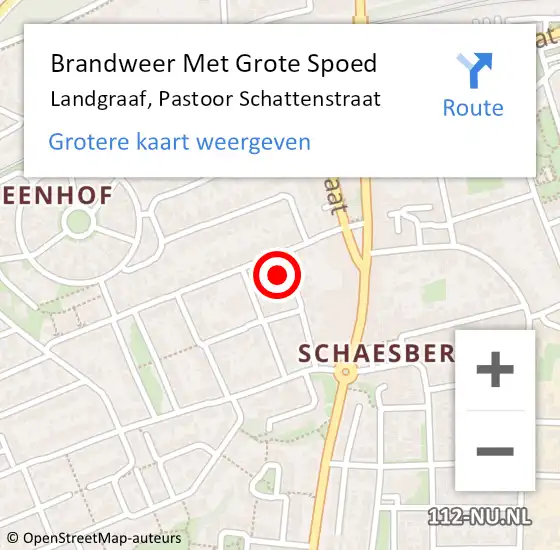 Locatie op kaart van de 112 melding: Brandweer Met Grote Spoed Naar Landgraaf, Pastoor Schattenstraat op 3 september 2021 10:30