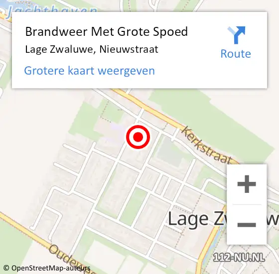 Locatie op kaart van de 112 melding: Brandweer Met Grote Spoed Naar Lage Zwaluwe, Nieuwstraat op 3 september 2021 11:55