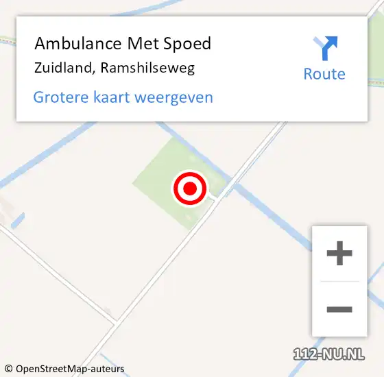 Locatie op kaart van de 112 melding: Ambulance Met Spoed Naar Zuidland, Ramshilseweg op 3 september 2021 17:24