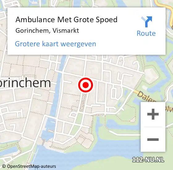 Locatie op kaart van de 112 melding: Ambulance Met Grote Spoed Naar Gorinchem, Vismarkt op 4 september 2021 03:15