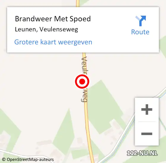 Locatie op kaart van de 112 melding: Brandweer Met Spoed Naar Leunen, Veulenseweg op 4 september 2021 14:00