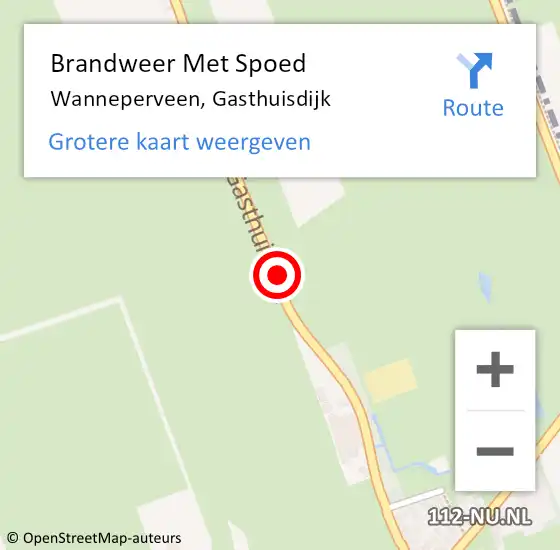 Locatie op kaart van de 112 melding: Brandweer Met Spoed Naar Wanneperveen, Gasthuisdijk op 4 september 2021 16:30