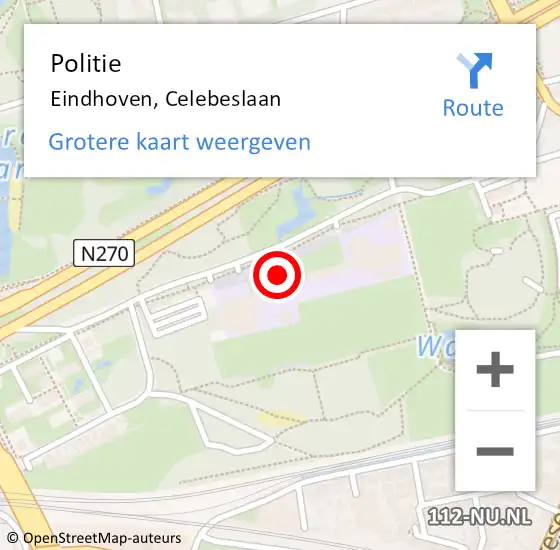 Locatie op kaart van de 112 melding: Politie Eindhoven, Celebeslaan op 4 september 2021 17:21