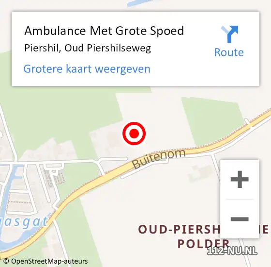 Locatie op kaart van de 112 melding: Ambulance Met Grote Spoed Naar Piershil, Oud Piershilseweg op 4 september 2021 20:05