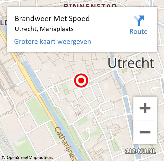 Locatie op kaart van de 112 melding: Brandweer Met Spoed Naar Utrecht, Mariaplaats op 5 september 2021 00:22