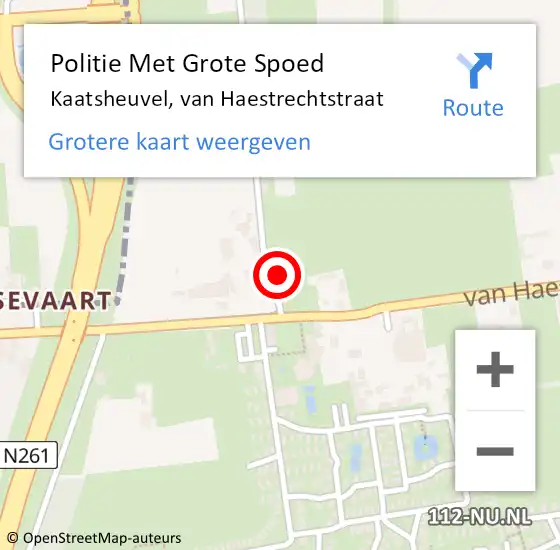 Locatie op kaart van de 112 melding: Politie Met Grote Spoed Naar Kaatsheuvel, van Haestrechtstraat op 5 september 2021 00:35