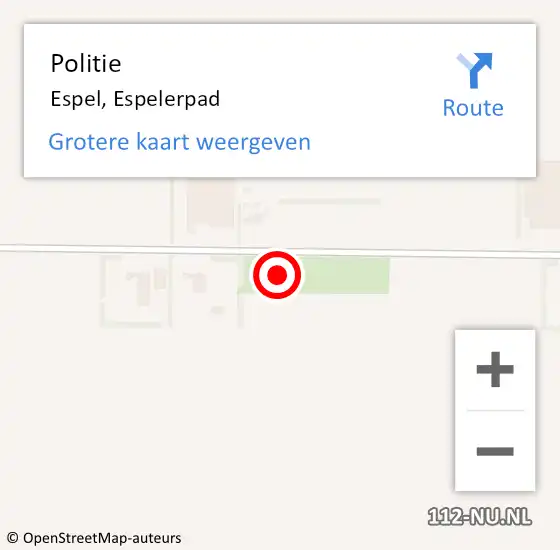 Locatie op kaart van de 112 melding: Politie Espel, Espelerpad op 5 september 2021 04:11