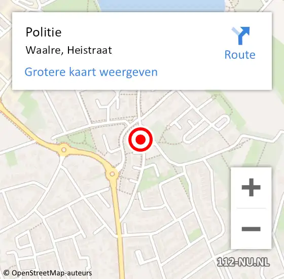 Locatie op kaart van de 112 melding: Politie Waalre, Heistraat op 5 september 2021 16:04
