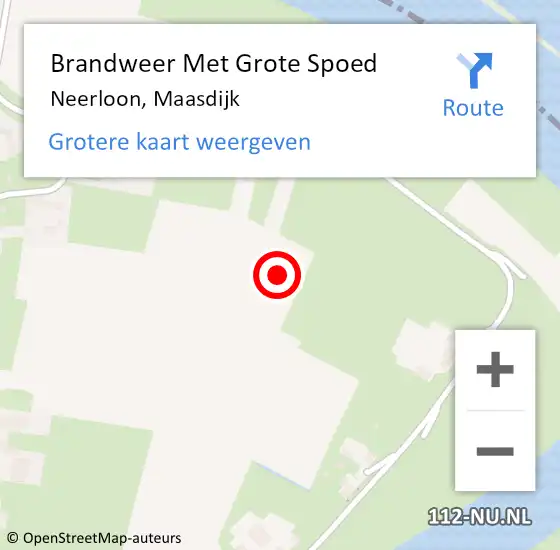 Locatie op kaart van de 112 melding: Brandweer Met Grote Spoed Naar Neerloon, Maasdijk op 6 september 2021 15:16