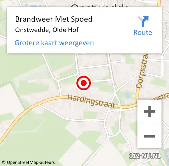 Locatie op kaart van de 112 melding: Brandweer Met Spoed Naar Onstwedde, Olde Hof op 6 september 2021 21:04