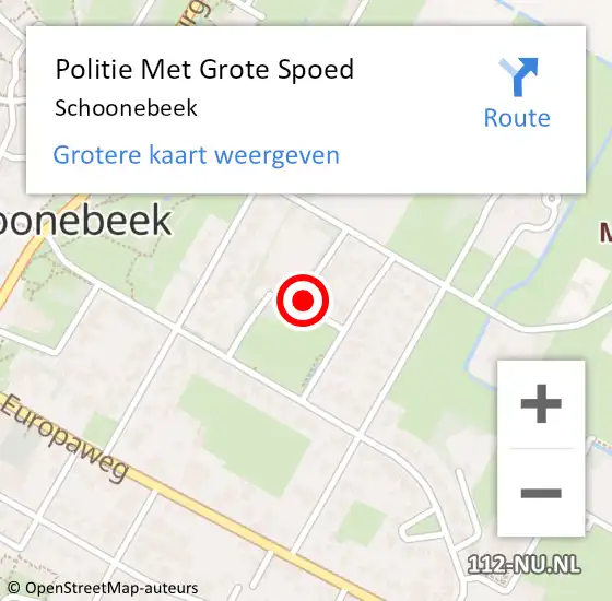 Locatie op kaart van de 112 melding: Politie Met Grote Spoed Naar Schoonebeek op 6 september 2021 22:19