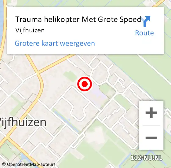 Locatie op kaart van de 112 melding: Trauma helikopter Met Grote Spoed Naar Vijfhuizen op 7 september 2021 06:31