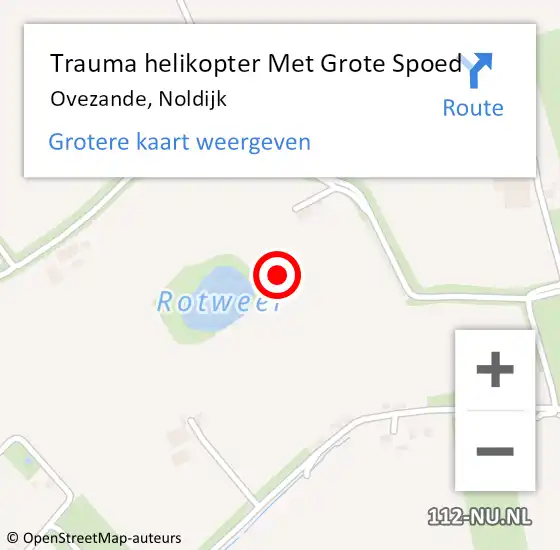 Locatie op kaart van de 112 melding: Trauma helikopter Met Grote Spoed Naar Ovezande, Noldijk op 7 september 2021 15:20