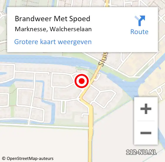 Locatie op kaart van de 112 melding: Brandweer Met Spoed Naar Marknesse, Walcherselaan op 7 september 2021 15:57