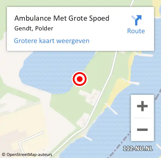 Locatie op kaart van de 112 melding: Ambulance Met Grote Spoed Naar Gendt, Polder op 7 september 2021 19:57