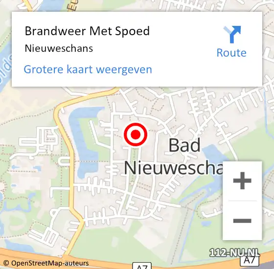 Locatie op kaart van de 112 melding: Brandweer Met Spoed Naar Nieuweschans op 8 september 2021 00:47