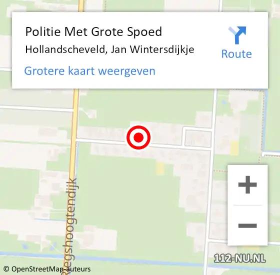 Locatie op kaart van de 112 melding: Politie Met Grote Spoed Naar Hollandscheveld, Jan Wintersdijkje op 8 september 2021 08:42