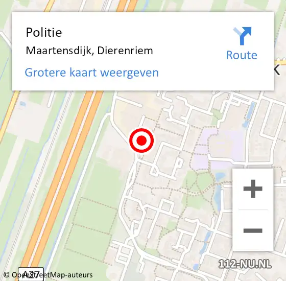 Locatie op kaart van de 112 melding: Politie Maartensdijk, Dierenriem op 8 september 2021 10:24