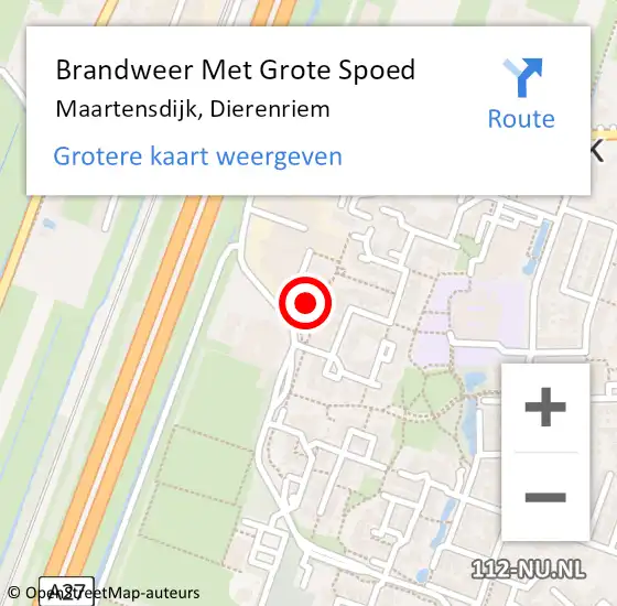 Locatie op kaart van de 112 melding: Brandweer Met Grote Spoed Naar Maartensdijk, Dierenriem op 8 september 2021 10:38