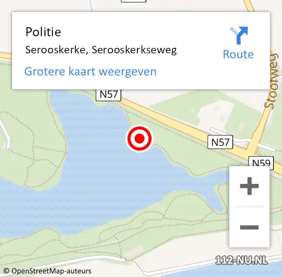 Locatie op kaart van de 112 melding: Politie Serooskerke, Serooskerkseweg op 8 september 2021 10:49