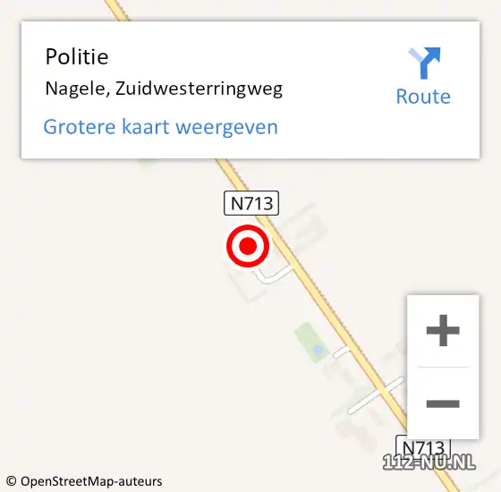 Locatie op kaart van de 112 melding: Politie Nagele, Zuidwesterringweg op 8 september 2021 16:39
