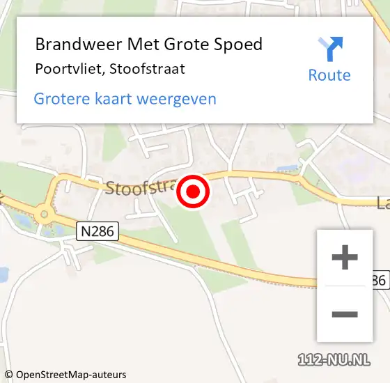 Locatie op kaart van de 112 melding: Brandweer Met Grote Spoed Naar Poortvliet, Stoofstraat op 9 september 2021 13:26