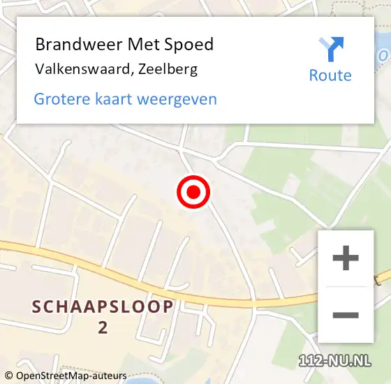 Locatie op kaart van de 112 melding: Brandweer Met Spoed Naar Valkenswaard, Zeelberg op 9 september 2021 14:02