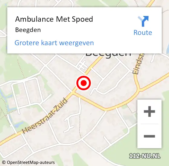 Locatie op kaart van de 112 melding: Ambulance Met Spoed Naar Beegden op 9 september 2021 15:30