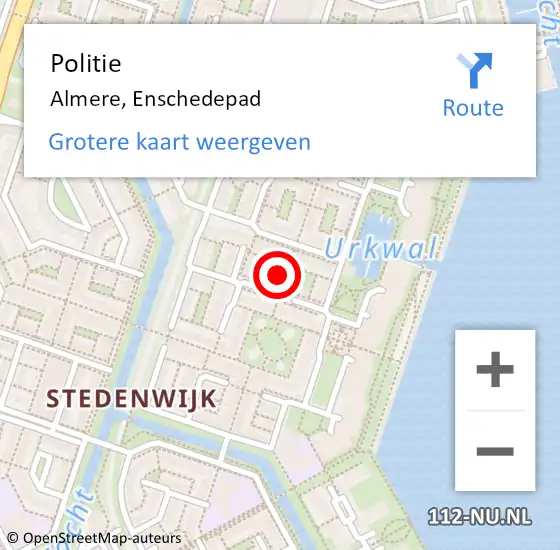 Locatie op kaart van de 112 melding: Politie Almere, Enschedepad op 9 september 2021 17:38