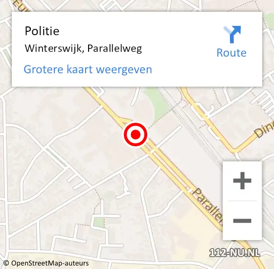Locatie op kaart van de 112 melding: Politie Winterswijk, Parallelweg op 9 september 2021 18:08