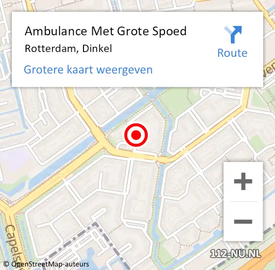 Locatie op kaart van de 112 melding: Ambulance Met Grote Spoed Naar Rotterdam, Dinkel op 9 september 2021 18:11