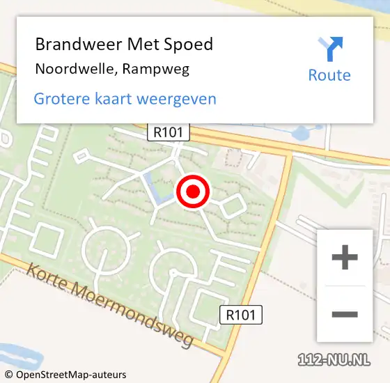 Locatie op kaart van de 112 melding: Brandweer Met Spoed Naar Noordwelle, Rampweg op 9 september 2021 22:25