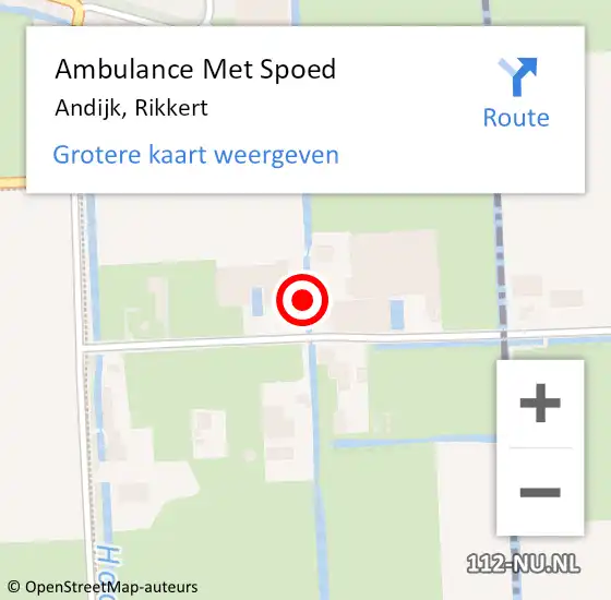 Locatie op kaart van de 112 melding: Ambulance Met Spoed Naar Andijk, Rikkert op 9 september 2021 23:16