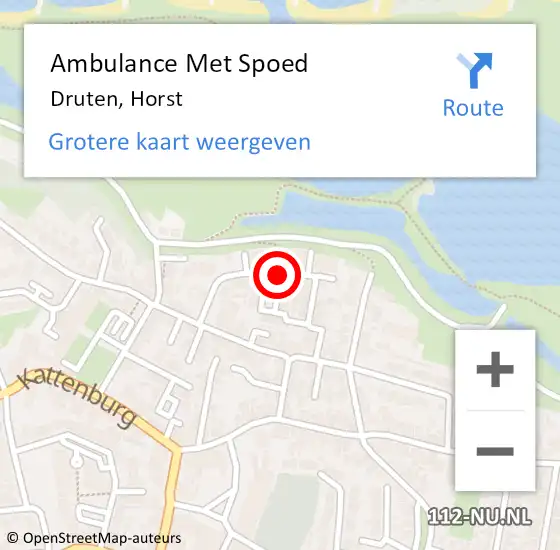 Locatie op kaart van de 112 melding: Ambulance Met Spoed Naar Druten, Horst op 10 september 2021 00:58