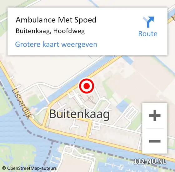 Locatie op kaart van de 112 melding: Ambulance Met Spoed Naar Buitenkaag, Hoofdweg op 10 september 2021 08:28